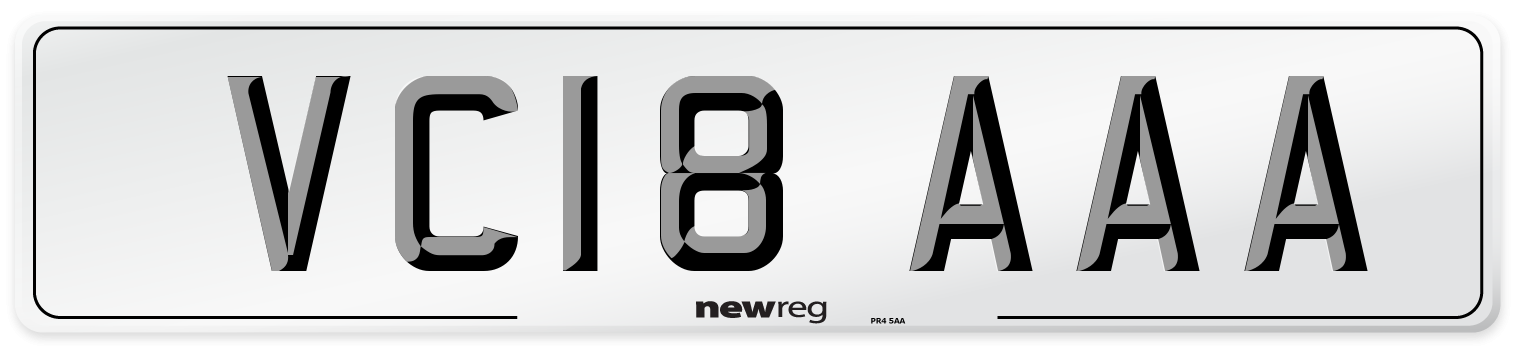 VC18 AAA Number Plate from New Reg